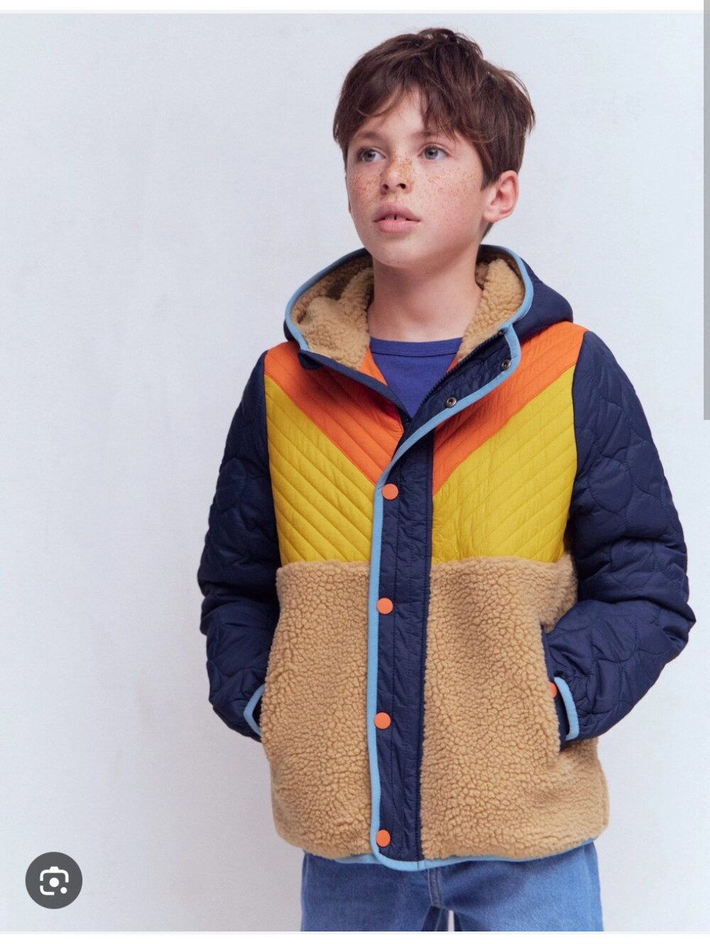 Boden Boden Chevron Borg Jacket- 9-10Y